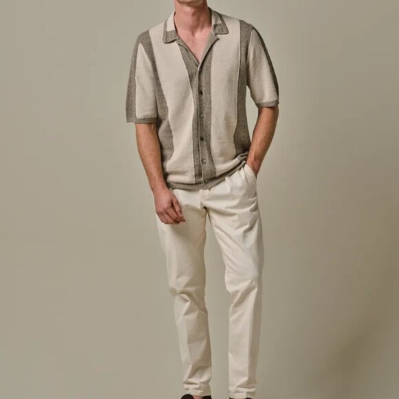 BNWT SS25 PROFUOMO CAMP STRIPE COTTON POLO L - Picture 10 of 13